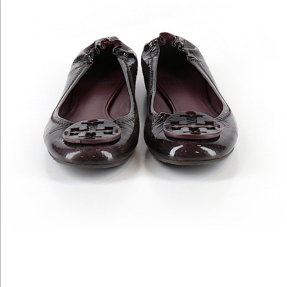 Tory Burch Fig Plum Reva Naplak Patent Leather 8.5